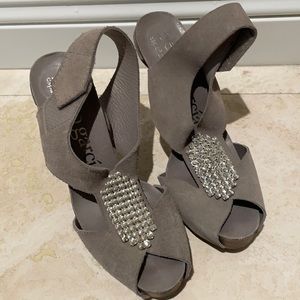 Pedro Garcia Espana crystal and suede heels size 40.